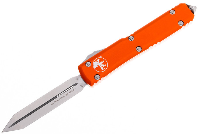 Microtech 223-10OR Ultratech Spartan Orange Handle Stonewashed Blade